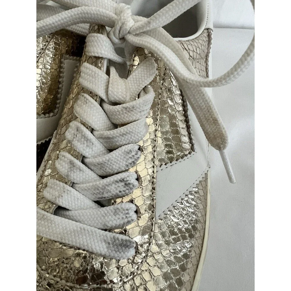 Stuart Weitzman Metallic Gold Sneakers Size 8B - Picture 6 of 11